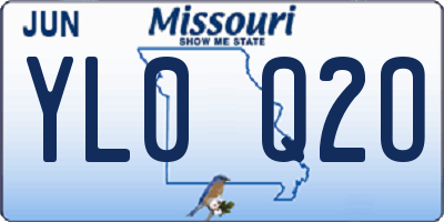MO license plate YL0Q2O