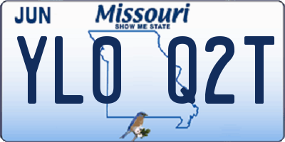 MO license plate YL0Q2T