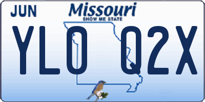 MO license plate YL0Q2X