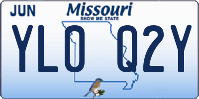 MO license plate YL0Q2Y