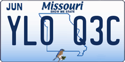 MO license plate YL0Q3C