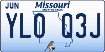 MO license plate YL0Q3J