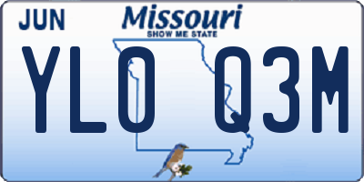 MO license plate YL0Q3M
