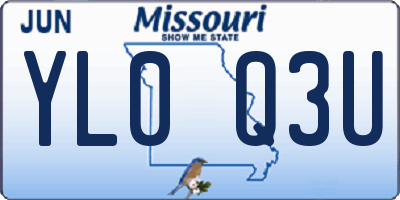 MO license plate YL0Q3U