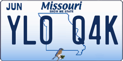 MO license plate YL0Q4K
