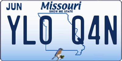 MO license plate YL0Q4N
