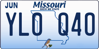 MO license plate YL0Q4O