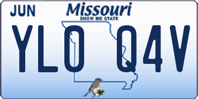 MO license plate YL0Q4V
