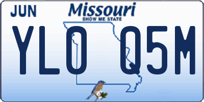 MO license plate YL0Q5M