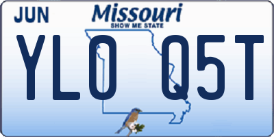 MO license plate YL0Q5T