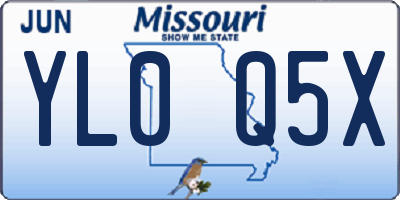 MO license plate YL0Q5X