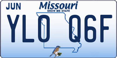 MO license plate YL0Q6F