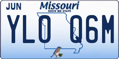 MO license plate YL0Q6M