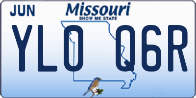 MO license plate YL0Q6R