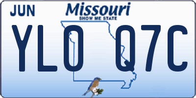 MO license plate YL0Q7C