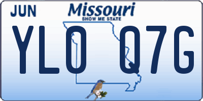 MO license plate YL0Q7G