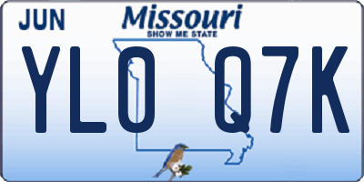 MO license plate YL0Q7K