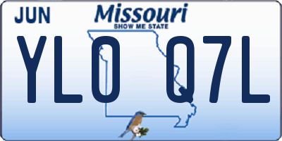 MO license plate YL0Q7L