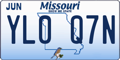 MO license plate YL0Q7N