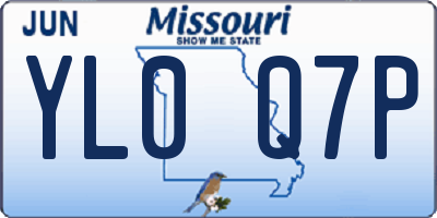 MO license plate YL0Q7P