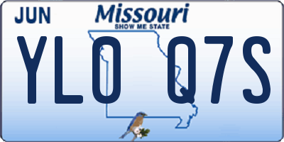 MO license plate YL0Q7S