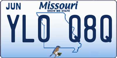MO license plate YL0Q8Q