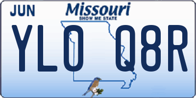 MO license plate YL0Q8R