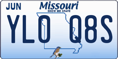 MO license plate YL0Q8S