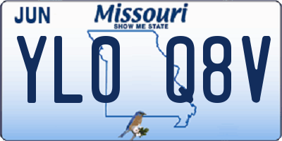 MO license plate YL0Q8V