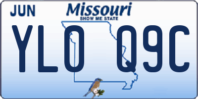 MO license plate YL0Q9C