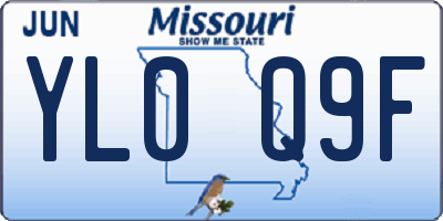MO license plate YL0Q9F