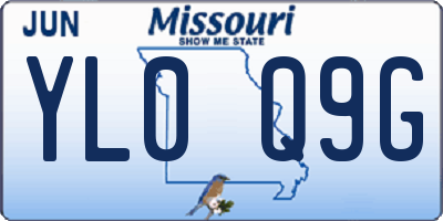 MO license plate YL0Q9G