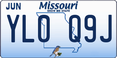 MO license plate YL0Q9J
