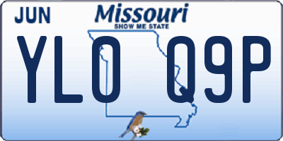 MO license plate YL0Q9P
