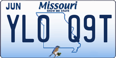 MO license plate YL0Q9T