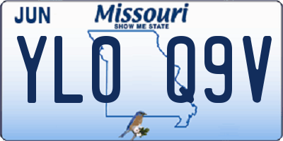 MO license plate YL0Q9V