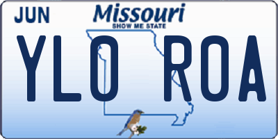 MO license plate YL0R0A