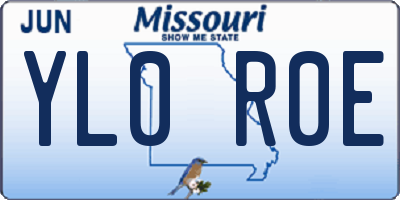 MO license plate YL0R0E