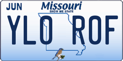 MO license plate YL0R0F