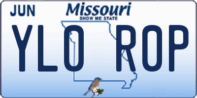 MO license plate YL0R0P