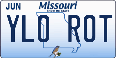 MO license plate YL0R0T