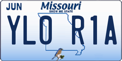 MO license plate YL0R1A