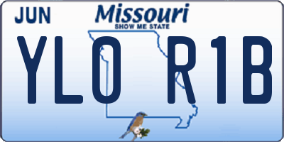 MO license plate YL0R1B