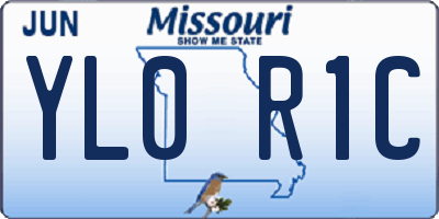 MO license plate YL0R1C