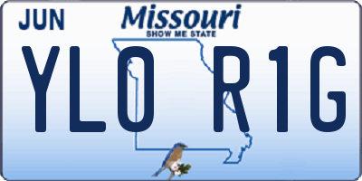 MO license plate YL0R1G