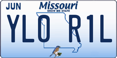 MO license plate YL0R1L