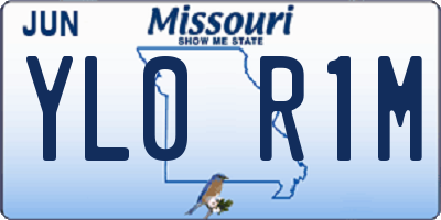 MO license plate YL0R1M