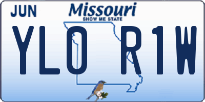 MO license plate YL0R1W