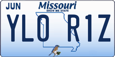 MO license plate YL0R1Z