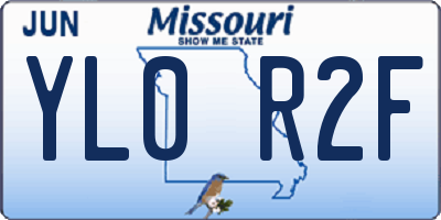 MO license plate YL0R2F